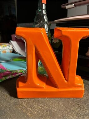 Apropos - Bright Ceramic Letter‎ N Accent - Orange